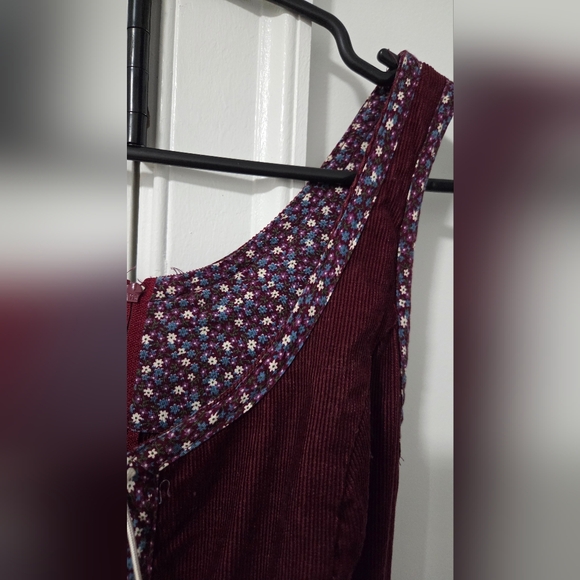 Gunne Sax Burgundy Midi Dress with Lace Trim - Picture 7 of 8